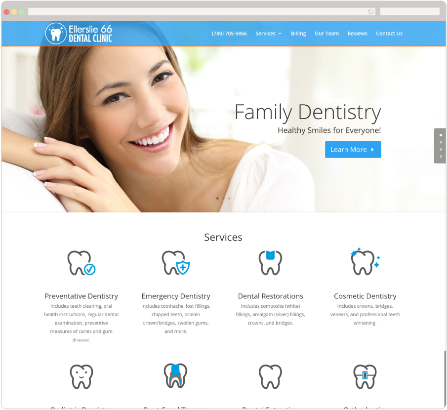 Dentist Edmonton Homepage