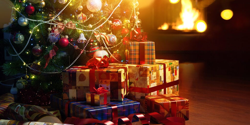 Christmas Presents Under a Christmas Tree