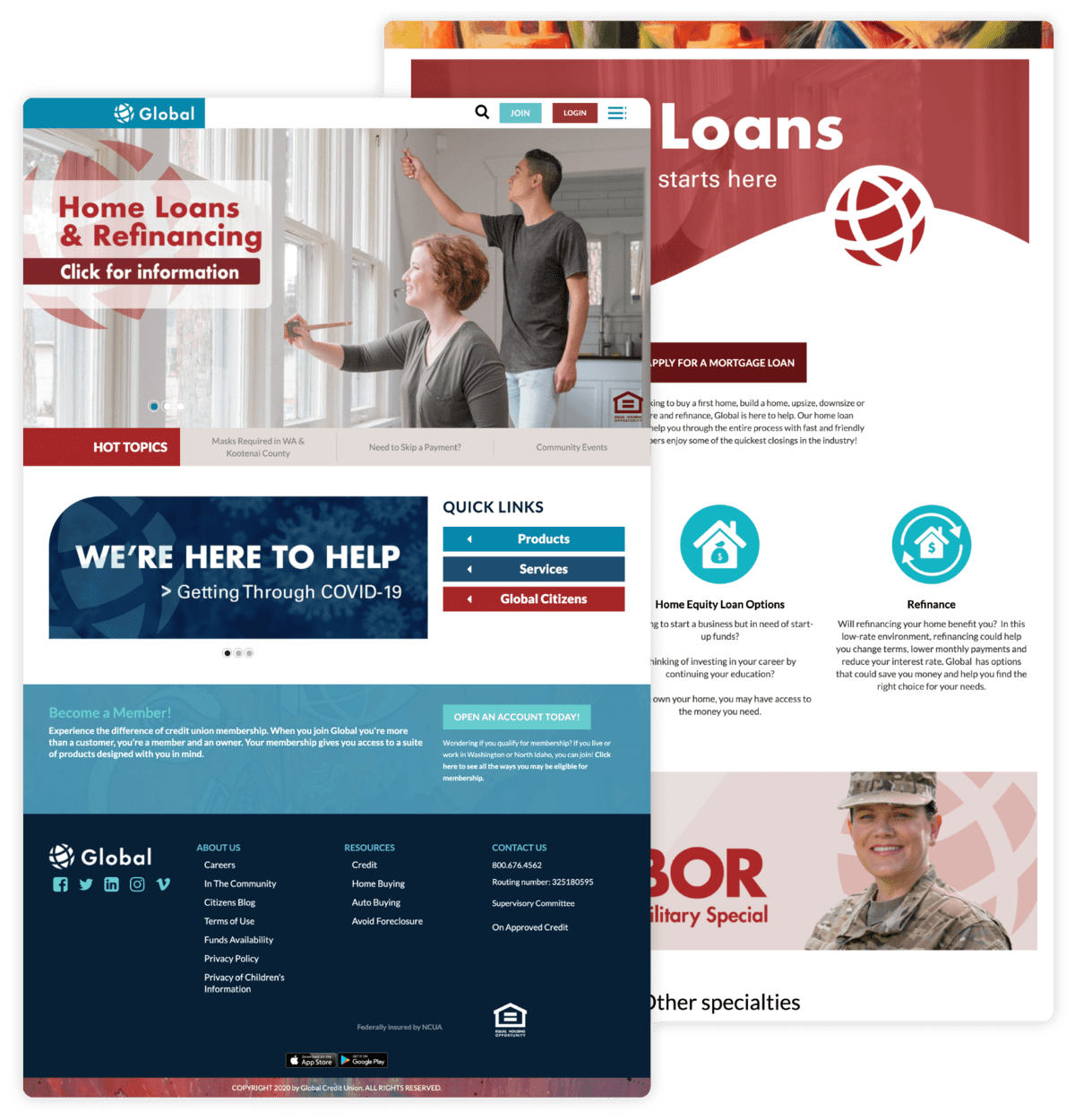 Global Credit Union Responsive Website Design Sample