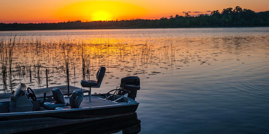 Sunset Fishing on a Lake