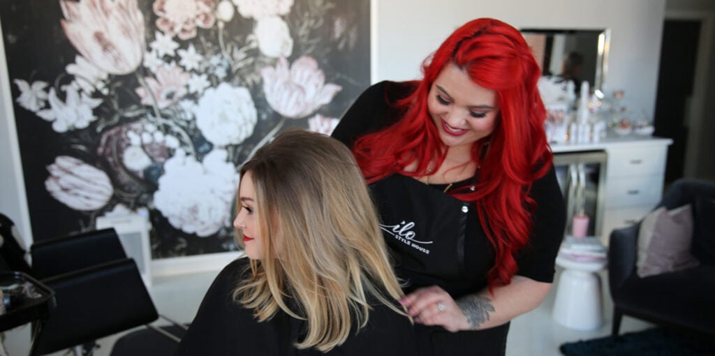 Woman Getting a Haircut at ILO Style House
